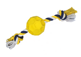Rubber Soccer Ball Chew Toy with Tug Rope -- Great for Active Dogs