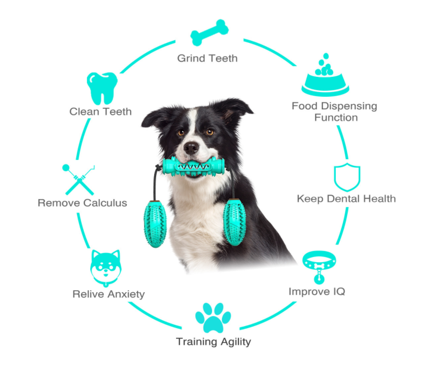 Durable Rubber Chew Bones that clean teeth while chewing