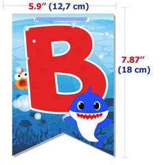 Happy Birthday Banner DOO Garland Shark Theme Party Supplies For Kids