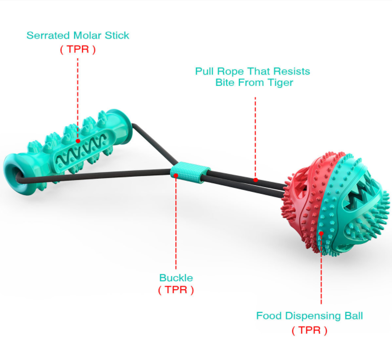 Durable Rubber Chew Bones that clean teeth while chewing
